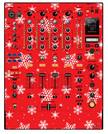 Pioneer DJ DJM 900 NEXUS Skin X-MAS Red Snowflakes